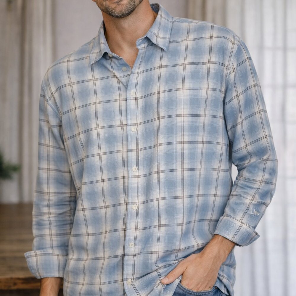 Bixby Nomad Men’s Plaid Button-Down Shirt – Size 3XL